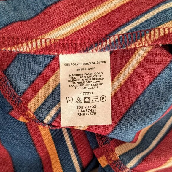 ANN TAYLOR Women's Long Sleeve V-Neck Blouse Top Size S Multi Stripe - Picture 7 of 7